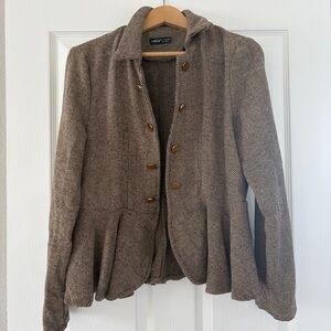 Shein Brown Herringbone Jacket - Women's Large-NWOT